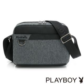【PLAYBOY】斜背包 灰色經典系列(灰色)