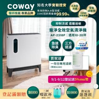 【Coway】綠淨力三重防禦空氣清淨機 AP-2318P三方急速淨毛髮(寵物嬰幼清淨機)