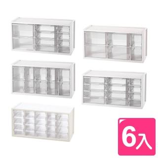 【SHUTER 樹德】小幫手分類收納盒-6入(MIT台灣製 A95系列 文具/髮式/飾品/小物分類盒 置物盒)