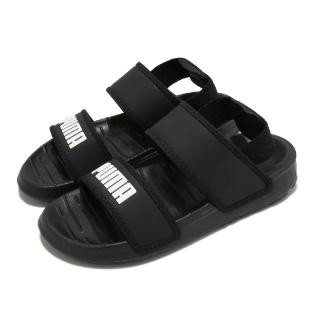 【PUMA】涼鞋 Soft Sandal 休閒 童鞋 彈力束帶 夏日 透氣 輕便 百搭 中童 黑 白(37569501)