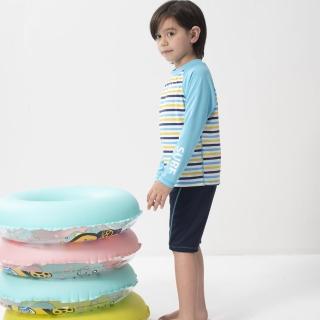 【SARBIS】兒童兩截式長袖防曬泳裝 泡湯專用附泳帽(B662003)