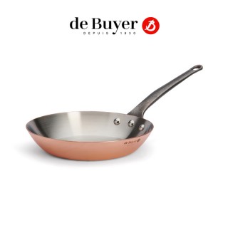 【de Buyer 畢耶】『Inocuivre 銅鍋系列』鑄鐵柄單柄平底鍋24cm
