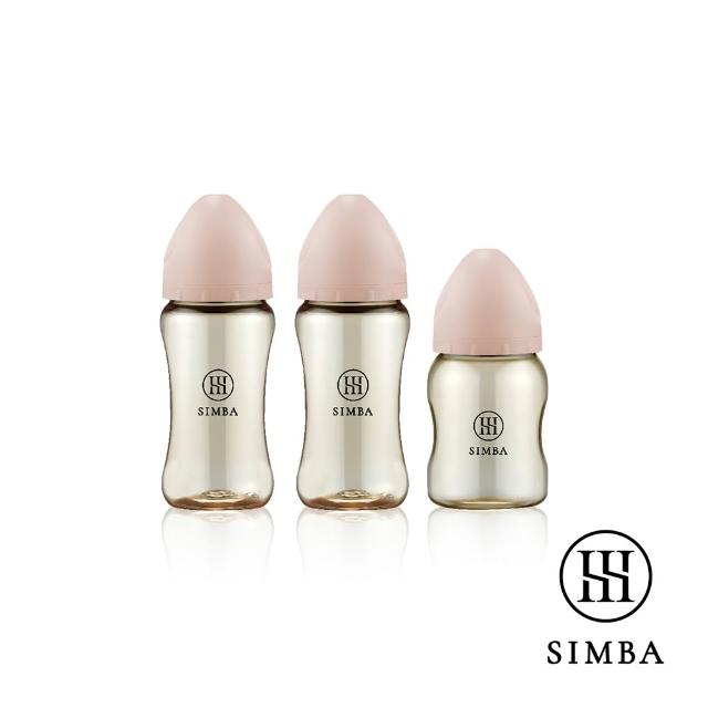 【Simba 小獅王辛巴】新生適用-蘊蜜鉑金PPSU寬口防脹氣奶瓶輕奢組(2中1小/主導式餵奶專用)