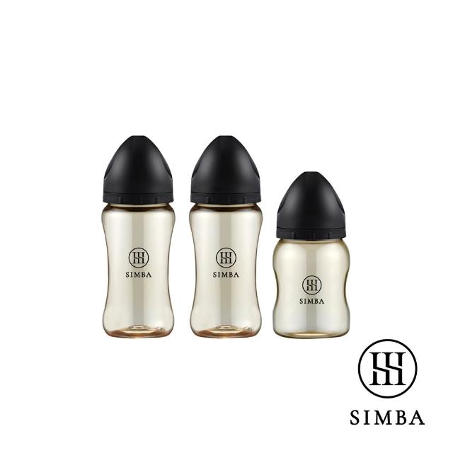 【Simba 小獅王辛巴】新生適用-蘊蜜鉑金PPSU寬口防脹氣奶瓶輕奢組(2中1小/主導式餵奶專用)