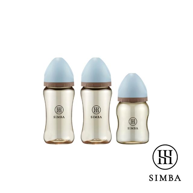 【Simba 小獅王辛巴】新生適用-蘊蜜鉑金PPSU寬口防脹氣奶瓶輕奢組(2中1小/主導式餵奶專用)