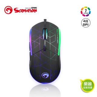 【MARVO魔蠍】M115魔蠍七彩RGB滑鼠(4段DPI可調 遊戲體驗不間斷)