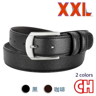 【CH-BELT 銓丞皮帶】XXL加長大尺碼中性休閒男皮帶腰帶(黑/咖XXL)