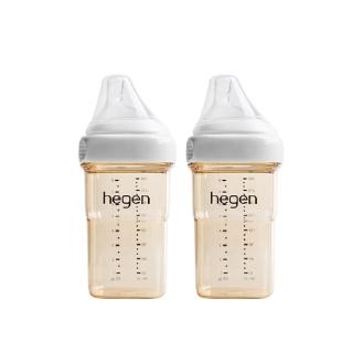 【hegen】PCTO™ 金色奇蹟PPSU多功能方圓型寬口奶瓶 240ml 雙瓶組(象牙白)