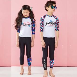 【泳衣果】兒童泳衣湯姆水母五分袖游泳防曬小朋友(M-4L)