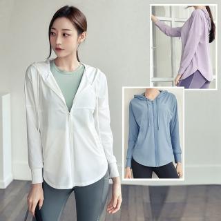 【BODYAIR】輕彈俏皮遮陽連帽罩衫外套(瑜珈.運動.慢跑.透氣.舞蹈.運動外套)