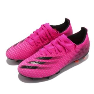 【adidas 愛迪達】足球鞋 X Ghosted.3 運動 男鞋 愛迪達 襪套 包覆 支撐 訓練 粉 黑(FW6945)