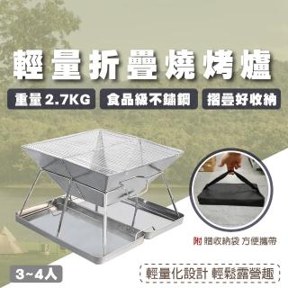 【TAS極限運動】折疊式露營專用 不鏽鋼烤肉爐(不鏽鋼 烤架 烤網 燒烤 烤肉 露營 野炊)