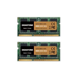 【Gigastone 立達國際】DDR3 1600MHz 16GB 筆記型記憶體 2入組(NB專用/8GBx2)