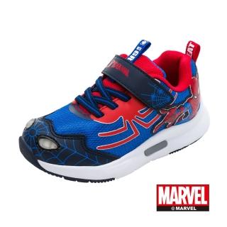 【Marvel 漫威】蜘蛛人-電燈款慢跑鞋 官方授權 童鞋 護趾 穩底 透氣 藍紅色(MNKX11206正版)