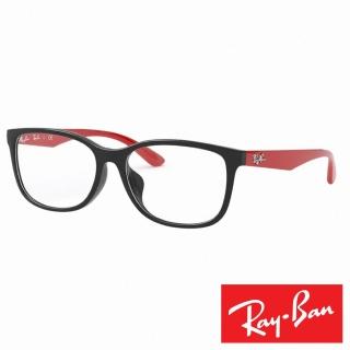 【RayBan 雷朋】時尚流行方框款 黑紅(#7124-2475)