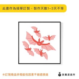 【菠蘿選畫所】五福臨門-25x25cm(方形/家居佈置/新年佈置/福氣/吉利/紅色/北歐/複製畫)