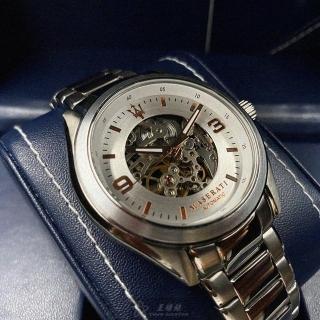 【MASERATI 瑪莎拉蒂】瑪莎拉蒂男女通用錶型號R8823124001(銀白色錶面銀錶殼銀色精鋼錶帶款)