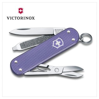 【VICTORINOX 瑞士維氏】Electric Lavender經典鋁合金薰衣草紫 5用瑞士刀款 58mm(0.6221.223G)