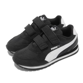 【PUMA】休閒鞋 ST Runner V2 NL V 童鞋 魔鬼氈 復古 外出 輕便 中童 黑 白(36529401)