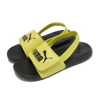 【PUMA】涼鞋 Popcat 20 Backstrap 童鞋 輕便 基本 大Logo 穿搭 魔鬼氈 中童 黃黑(38055507)