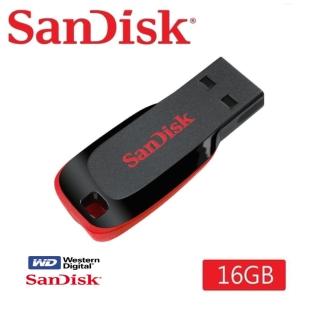 【SanDisk 晟碟】[高CP值] 16G Cruzer Blade USB 隨身碟(原廠5年保固  輕巧鋒型碟)