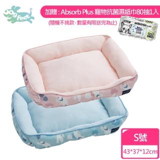 【Dogfeet】抗菌白熊涼感方形床S《藍｜粉》(冷感抗菌 寵物涼感床 寵物涼墊)