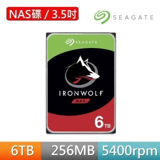 【SEAGATE 希捷】那嘶狼 IronWolf 6TB 3.5吋 5400轉 NAS硬碟 含3年資料救援(ST6000VN001)