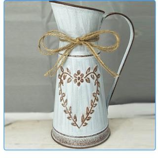 【JEN】田園風壓紋金屬工藝花器花瓶桌面擺飾居家裝高23.5cm壺型