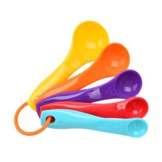 【餐廚好幫手】彩色量勺5件組(量匙 茶匙 奶粉 咖啡粉 湯匙 調味匙 刻度勺 勺子)