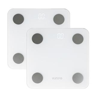 【KINYO】健康管家藍牙體重計/健康秤/家用體脂計/12項健康管理數據APP-二入組(DS-6591)