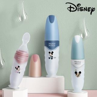 【Disney 迪士尼】嬰兒米糊勺子奶瓶軟矽膠寶寶輔食神器擠壓式米粉餵養餐具(米奇 米妮 小熊維尼 唐老鴨)