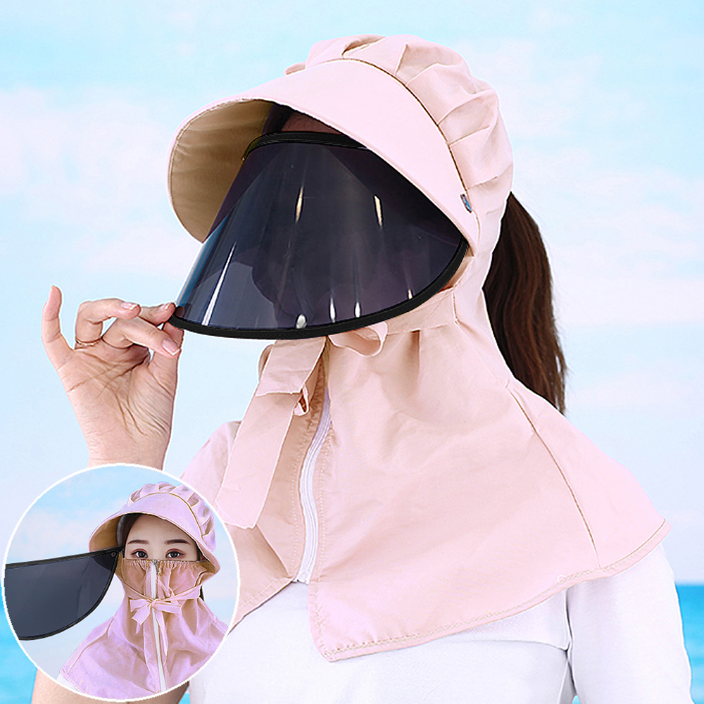 【Seoul Show 首爾秀】可拆卸鏡片機能圍脖面罩防曬大帽簷遮陽帽(防曬遮陽)