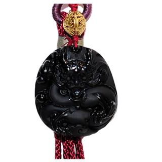 【十方佛教文物】龍行天下{黑曜岩}開運掛飾