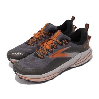 【BROOKS】戶外鞋 Cascadia 16 GTX 防水 男鞋 野跑 越野 避震 刻紋大底 高抓地力 灰 橘(1103771D060)