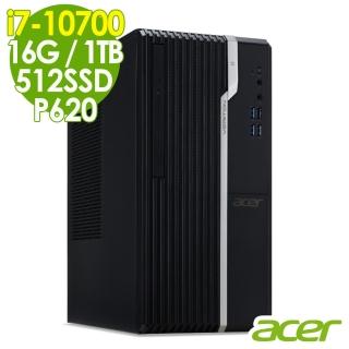 【Acer 宏碁】VS2670G 商用美編電腦 i7-10700/16G/512SSD+1TB/P620 2G/W10P/三年保固(十代i7八核心獨顯)