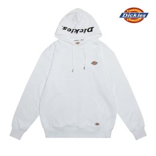 【Dickies】男款白色純棉帽上Logo印花連帽大學T｜DK009427C4D