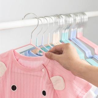 【ONE HOUSE】30入 兒童款3MM北歐風覆膜衣架/顏色隨機(曬衣架 衣架 衣櫃架 吊衣架 掛衣架 內衣架)