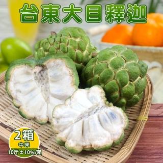 【禾鴻】台東香甜好吃大目釋迦10斤13-14顆含箱重x2箱(水果界的綠寶石)