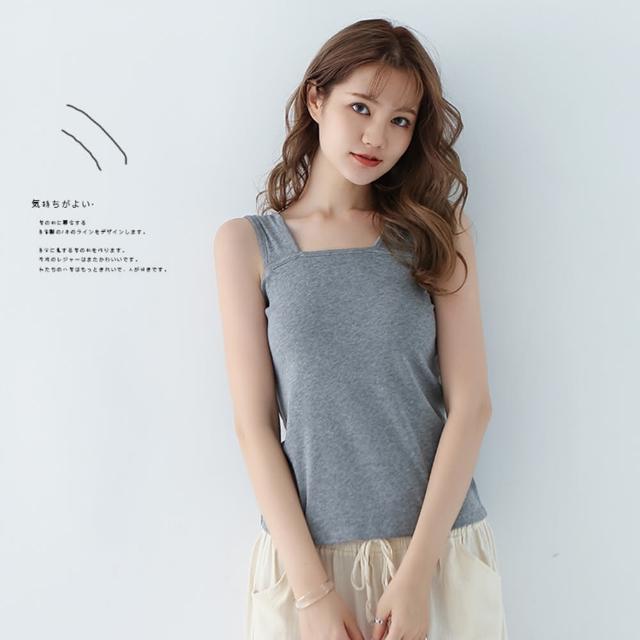 【Amore】日系舒適無袖寬版背心上衣 無袖上衣(簡約百搭上衣)