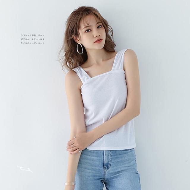 【Amore】日系舒適無袖寬版背心上衣 無袖上衣(簡約百搭上衣)