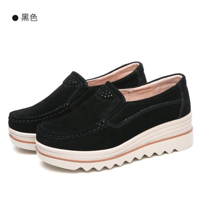 【J&H collection】磨皮軟底厚底增高休閒鞋(現+預  紅/黑/藍/杏/灰/灰鞋帶款/黑鞋帶款/杏鞋帶款)
