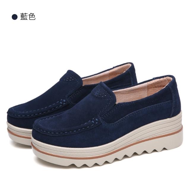 【J&H collection】磨皮軟底厚底增高休閒鞋(現+預  紅/黑/藍/杏/灰/灰鞋帶款/黑鞋帶款/杏鞋帶款)