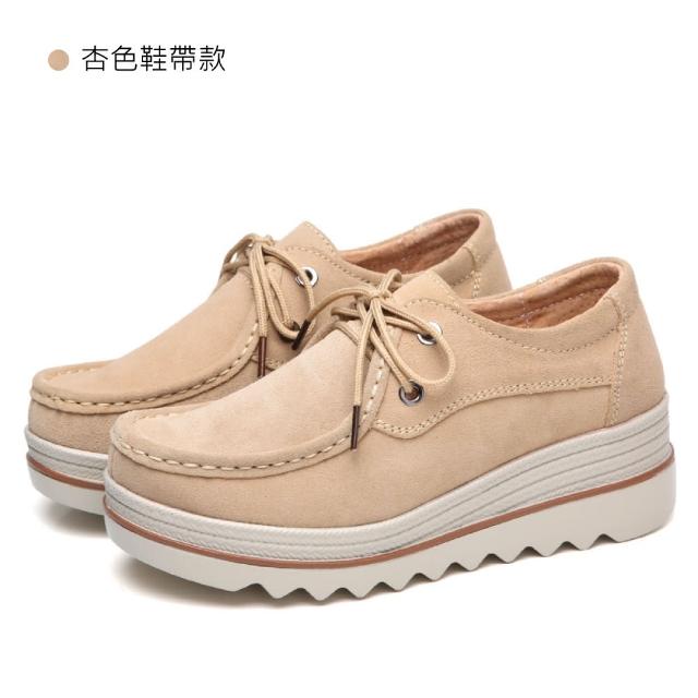 【J&H collection】磨皮軟底厚底增高休閒鞋(現+預  紅/黑/藍/杏/灰/灰鞋帶款/黑鞋帶款/杏鞋帶款)