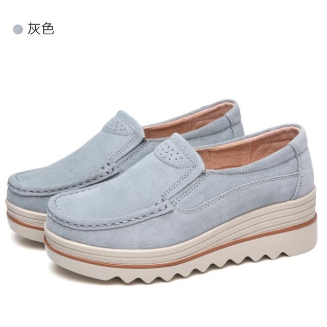【J&H collection】磨皮軟底厚底增高休閒鞋(現+預  紅/黑/藍/杏/灰/灰鞋帶款/黑鞋帶款/杏鞋帶款)