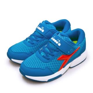 【DIADORA】大童 迪亞多那 22cm-24.5cm 輕量超寬楦避震慢跑鞋 極速超跑系列(藍橘 11031)