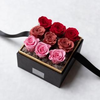 【花意空間】漸層光恆星花盒 - 石榴紅(永生花 生日 情人 花禮)