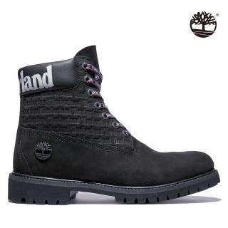 【Timberland】男款黑色磨砂革6吋靴(A1TUW001)