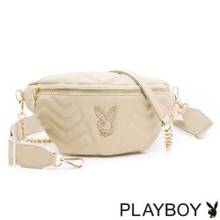 【PLAYBOY】腰包可單肩 Naughty Girl系列(米白色)
