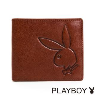 【PLAYBOY】基本短夾 Mr. Rabbit系列(咖色)