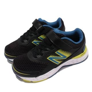 【NEW BALANCE】休閒鞋 680 W 魔鬼氈 寬楦 童鞋 紐巴倫 運動休閒 郊遊 踏青 緩震 中大童 黑白(YA680BO6-W)
